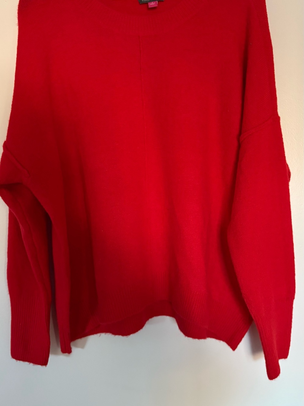 Vince Camuto Vibrant Red Crewneck Sweater